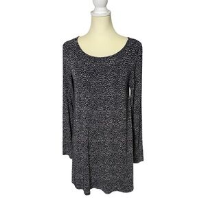 J.Jill Wearever Black Stretchy Long Sleeve Tunic Blouse Women's Size Small